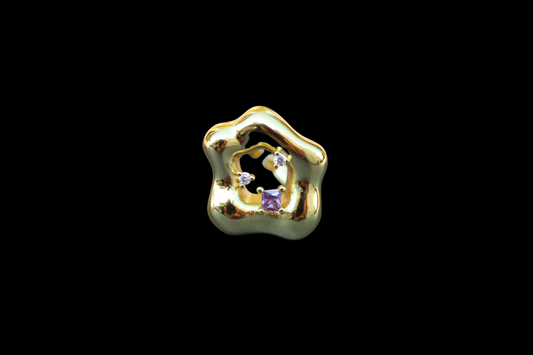 Geleni - Flower Abstract Rhinestone Ring