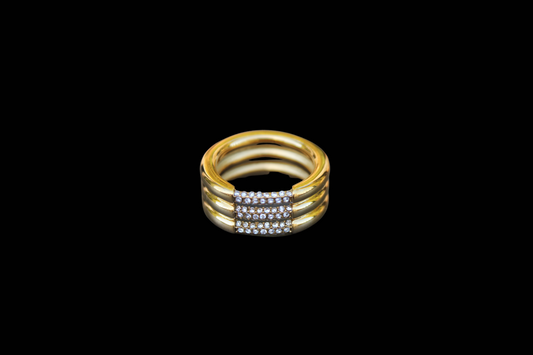 Nala - Crystal Gold Layered Minimal Ring